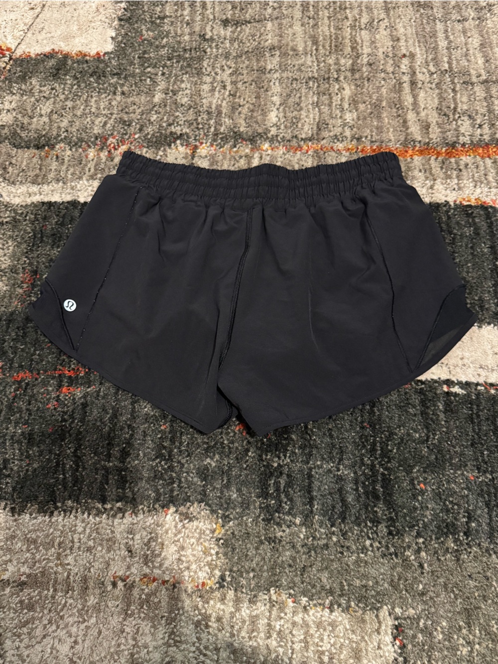Lululemon Black High Rise Running Athletic Shorts Side Zip Pockets